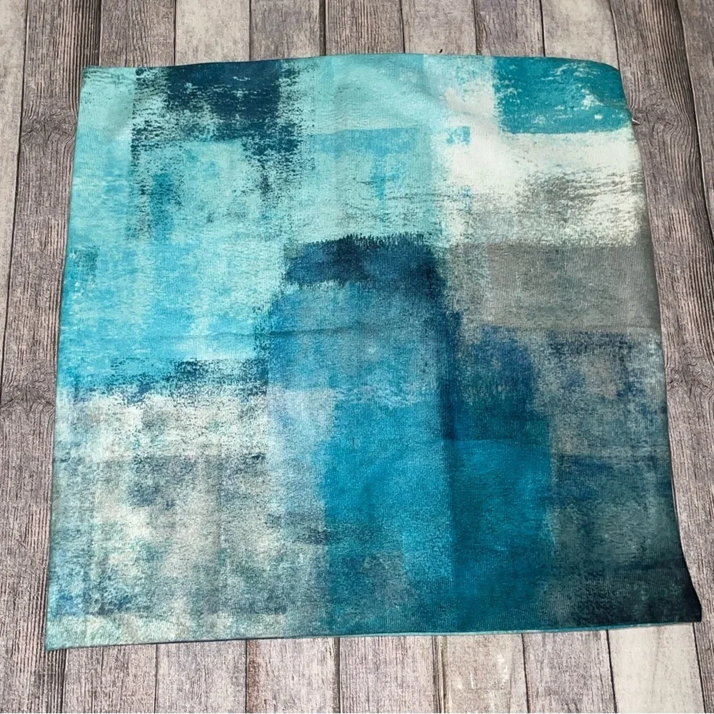 Turquoise Abstract Design Decorative Pillow Covers Set of 2 18”
